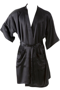 Kimono, kurz, Schwarz, 100% Seide, XL
